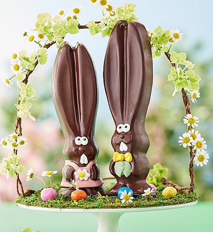 Mr. and Mrs. Ears Milk Chocolate Easter Bunnies